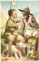 10 db RÉGI használatlan Cserkész Levelezőlapok Kiadóhivatal cserkész motívumlap, Márton L. szignóval...