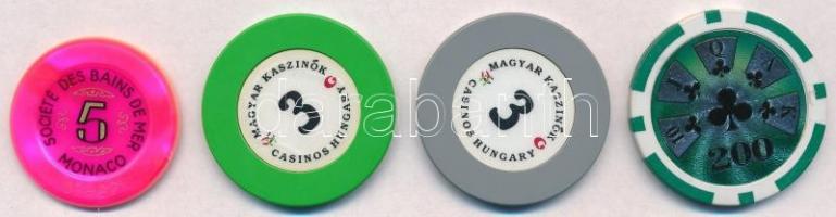 4db-os kaszinó zseton tétel, mind klf T:2