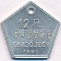 1950. 12Ft Ebadójegy Al bárca T:2