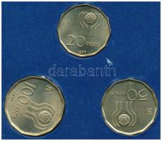 Argentína 1977. 20P + 50P + 100P "1978-as Labdarúgó Világkupa" alkalmából kiadott szett T:...