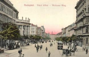 Budapest VI. Váci körút (Bajcsy-Zsilinszky út), villamosok, Bazilika. Taussig Arthur