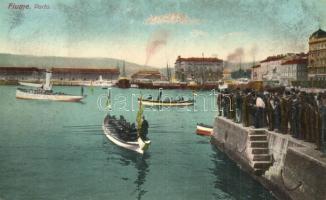 Fiume, port, boat with mariners (kopott sarkak / worn corners)