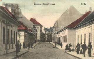 1906 Győr, Czuczor Gergely utca, babakocsi (EB)