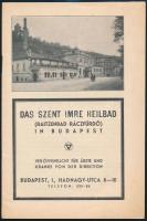 1931 Bp., A budapesti Szent Imre (Ráczfürdő) fürdő ismertető füzete képekkel, német nyelven, jó állapotban, 18p