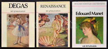 Manet, Rennaisance, Degas 3 db német nyelvű művészeti könyv.