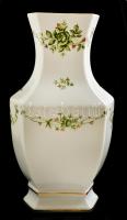 Hollóházi Erika mintás váza, matricás, jelzett, hibátlan, m:29,5 cm