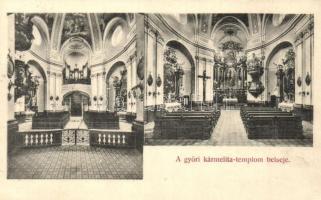 1912 Győr, Kármelita templom, belső. Friedery kiadása (EK)