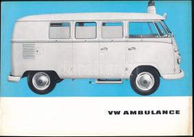 cca 1960-1970 VW Ambulance. Wolfsburg, Volkswagen AG, 6 sztl lev. Volkswagen mentőautó prospektus, fotókkal, angol nyelven.