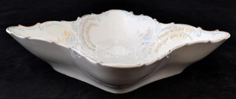 Glaz András (mint kereskedő) tálak ( 3 db), kézzel festett, kopott aranyozás, 23×23 cm, d:31,5 cm, 3...