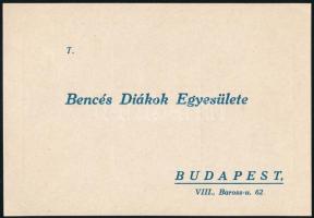 1940 Öreg Bencés Diákok teaestéjének meghívója és borítékja, valamint a meghívókat megrendelő lapja,...