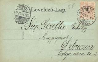 1899 Moson (Magyaróvár, Mosonmagyaróvár); Hauptgasse / Fő utca, templom. Art Nouveau, floral (EK)