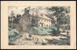 Zsille Győző (1925-): 3 db üdülőket ábrázoló rézkarc. 9x13 cm