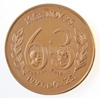 1993. Magyarország-Anglia 6:3 - 1953. Nov. 25. aranyozott fém emlékérem tokban (42,5mm) T:1 (eredetileg PP)