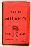 1938 MIlano térképe utcajegyzékkel / Map of Milan 70x100 cm