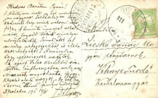 1911 Nagyszalatna, Zvolenská Slatina; látkép a katolikus templommal / view with Catholic church. pho...