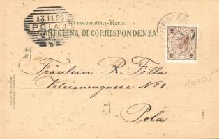 1898 (Vorläufer!) Muggia, Cantiere S. Rocco. Carlo Schwidernoch No. 2637. Art Nouveau, floral, litho