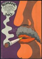 cca 1975 Kemény György (1936-): Románc cigaretta, kisplakát, 25×17,5 cm