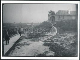 1925 Budapest, Tabán, ív utca, Hadnagy utca, 2 db eredeti negatívról előhívott fotó, egyik foltos, 1...