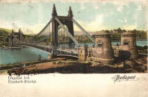 1908 Budapest, Erzsébet híd. litho (EK)