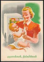 cca 1938 Gázhűtőszekrény - dekoratív, rajzos reklámkiadvány, jó állapotban, 4p