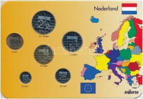 Hollandia 1999-2000. 5c-5G (6xklf) forgalmi sor karton dísztokban T:1,1-(eredetileg PP) Netherlands 1999-2000. 5 Cents - 5 Gulden (6xdiff) coin set in cardboard case C:UNC,AU (originally PP)