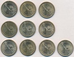 Amerikai Egyesült Államok 2007-2011. 1$ (10xklf) "Elnökök" sorozat T:1-,2
USA 2007-2011. ...