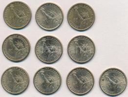 Amerikai Egyesült Államok 2007-2011. 1$ (10xklf) "Elnökök" sorozat T:1-,2
USA 2007-2011. ...