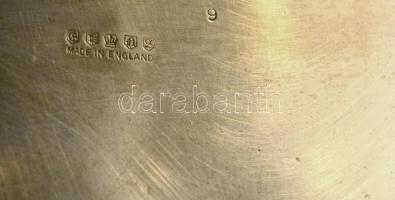 Áttört angol alpakka kosár, jelzett, 28×20 cm