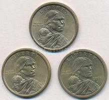 Amerikai Egyesült Államok 2000-2010. 1$ (3x) Sacagawea T:1-,2 USA 2000-2010. 1 Dollar (3x) Sacagawea C:AU,XF