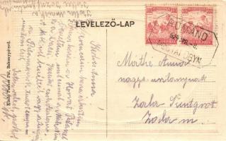 Bakonypéterd, utca. Pacher Pál kiadása + "1924 Románd Postai. Ügyn." bélyegzés a hátoldalo...