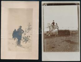 1860-1940 Vegyes katonai fotó tétel, 17 db, fotó, keményhátú fotó, fotólap, változó állapotban, 13x9...