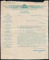 1929 Bp.V., A CIDNA Nemzetközi Légiforgalmi Részvénytársaság által kiállított vámáru-nyilatkozat, szállítási feltételek ismertető és szállítási megbízási okmány, 3 db