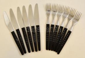 NDK-s villa- és kés készlet, műanyag nyéllel, 6-6- db, h: 20-21 cm