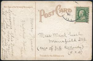 1911 Szecessziós litho naptár, képeslapnak kiadva, jó állapotban