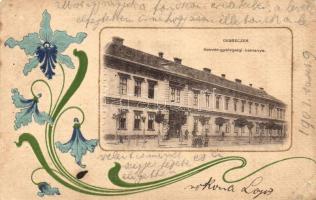 1902 Debrecen, Honvéd gyalogsági laktanya. Art Nouveau Emb. László Albert kiadása