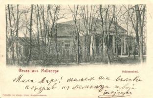1901 Melence, Melenze, Melenci; Schlammbad / iszapfürdő, fürdőház. Felvette és kiadja Oldal / mud bath, bathing house, spa + K.u.K. Milit. Post. XXXII Sarajevo (EK)