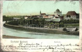 1906 Győr, Radó tér, zsinagóga. Polgár Bertalan kiadása  (EK)