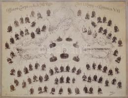 1895 Cs. és Kir. 6. "I. Károly Román Király" gyalogezred tisztjei, az egyik kis képben Bud...