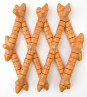 Harmonikás fa fogas, 10 férőhellyel, 60×28 cm