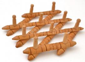 Harmonikás fa fogas, 10 férőhellyel, 60×28 cm