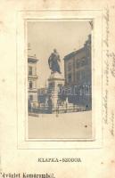 1905 Komárom, Komárno; Klapka szobor, kiadja Czike Dénes / statue, glued photo (vágott / cut)
