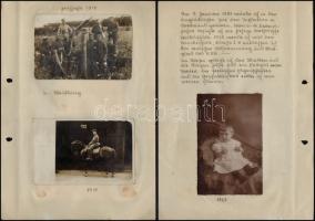 cca 1918 I. világháborúban harcolt német katona naplója kb 15 mindenféle témájú fényképpel,