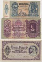 9db-os pengő bankjegy tétel, közte egy adópengő T:III,III- szakadások