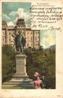 1905 Budapest V. Báró Eötvös József szobor. litho (kopott sarok / worn corner)
