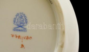 Herendi Viktória mintás porcelán tálka, kézzel festett, jelzett, hibátlan, 9,5×7,5  cm