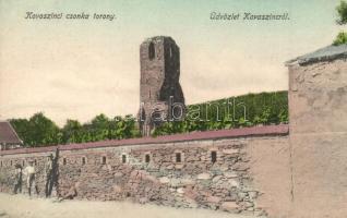 1910 Kovászi, Kovaszinc, Covasint; Kovoszinci Csonka torony. Wittenberger Mór kiadása / tower ruin