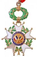 Franciaország 1962- "Francia Becsületrend Parancsnoki Kereszt" zománcozott és aranyozott k...