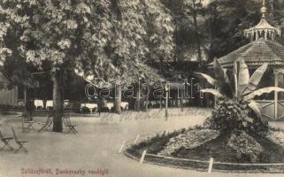 1912 Szliácsfürdő, Kúpele Sliac; Dankovszky vendéglő kerthelyisége. Molnár M. kiadása / restaurant garden