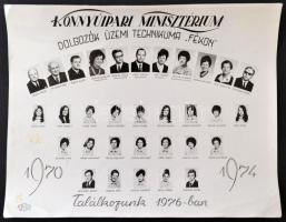 1974 a Könnyűipari Minisztérium Dolgozók Üzemi Technikuma Fékon iskolai tablója, fotó, Főfoto, 24×30,5 cm