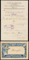 cca 1910 Bp. IX., Angyal Gyógyszertár receptborítékja, recepttel, jó állapotban